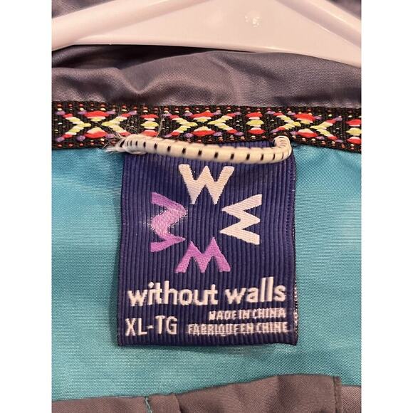Without Walls Men's Size XL Multicolor Hoodie Jacket Two Way Zipper Windbreaker - Picture 2 of 10